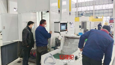 汽車減震零部件客戶到訪安（ān）捷倫 驗收新設備鏈式自動滾塗機